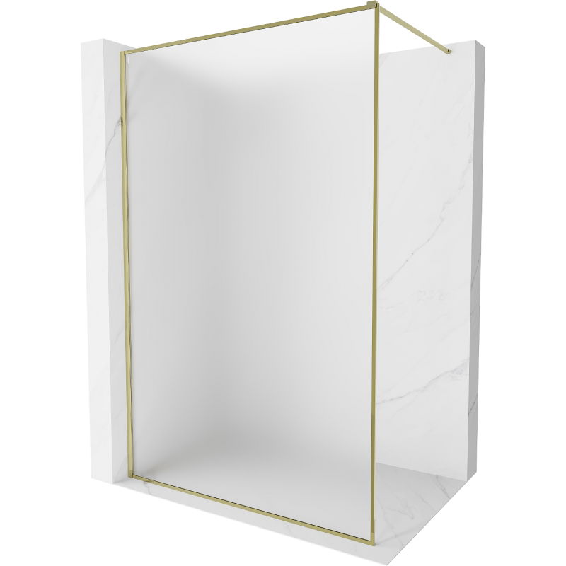 Paroi de douche walk-in avec cadre 60 x 202 cm, givre 10 mm, or - 800-060-104-50-30-X