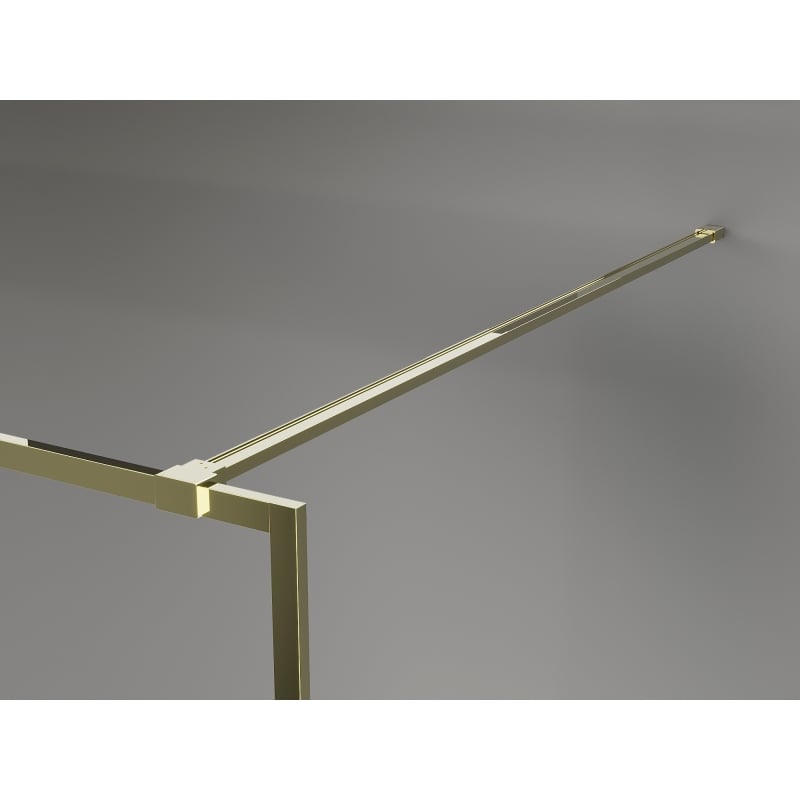 Mexen Kioto-XF paroi de douche Walk-in avec cadre 140 x 202 cm, givre 10 mm, or - 800-140-104-50-30-X