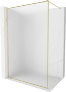 Mexen Kioto-XF paroi de douche Walk-in avec cadre 80 x 202 cm, givre 10 mm, or brossé - 800-080-104-55-30-X