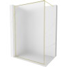 Mexen Kioto-XF paroi de douche Walk-in avec cadre 100 x 202 cm, givre 10 mm, or brossé - 800-100-104-55-30-X