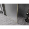 Mexen Kioto-XF paroi de douche Walk-in avec cadre 100 x 202 cm, givre 10 mm, or brossé - 800-100-104-55-30-X