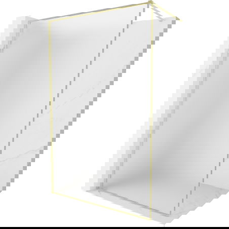 Mexen Kioto-XF paroi de douche Walk-in avec cadre 160 x 202 cm, givre 10 mm, or brossé - 800-160-104-55-30-X