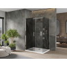 Mexen Omega cabine de douche coulissante 120 x 100 cm, graphite, chrome + receveur de douche plat, blanc