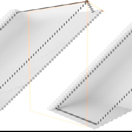 Mexen Kioto-XF paroi de douche Walk-in avec cadre 100 x 202 cm, givrée 10 mm, or rose - 800-100-104-60-30-X