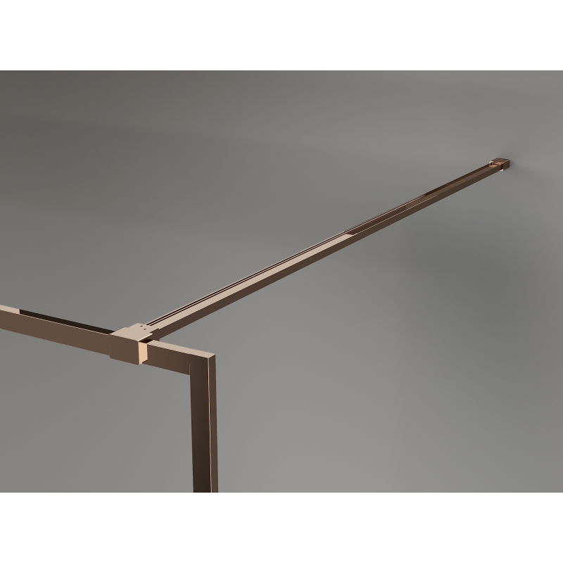 Mexen Kioto-XF paroi de douche Walk-in avec cadre 100 x 202 cm, givrée 10 mm, or rose - 800-100-104-60-30-X