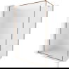 Mexen Kioto-XF paroi de douche Walk-in avec cadre 160 x 202 cm, givre 10 mm, or rose - 800-160-104-60-30-X
