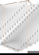 Mexen Kioto-XF paroi de douche Walk-in avec cadre 120 x 202 cm, givre 10 mm, cuivre brossé - 800-120-104-65-30-X