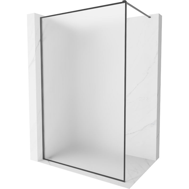 Paroi de douche Walk-in avec cadre 110 x 202 cm, givre 10 mm, gris canon brossé - 800-110-104-66-30-X