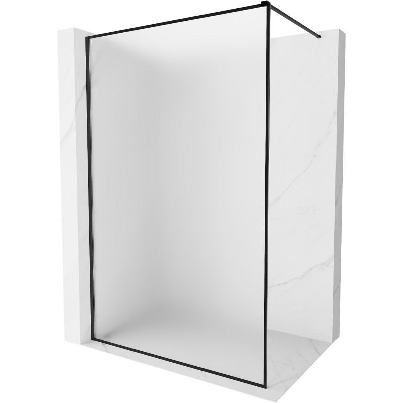 Mexen Kioto-XF paroi de douche Walk-in avec cadre 50 x 202 cm, givre 10 mm, noir - 800-050-104-70-30-X