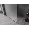 Mexen Kioto-XF paroi de douche Walk-in avec cadre 50 x 202 cm, givre 10 mm, noir - 800-050-104-70-30-X