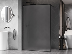 Mexen Kioto-XF paroi de douche Walk-in avec cadre 140 x 202 cm, dépoli 10 mm, noir - 800-140-104-70-30-X