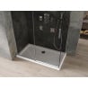 Cabine de douche coulissante Mexen Omega 130 x 70 cm, graphite, chromé + receveur plat, blanc - 825-130-070-01-40-4010