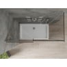 Cabine de douche coulissante Mexen Omega 130 x 70 cm, graphite, chromé + receveur plat, blanc - 825-130-070-01-40-4010