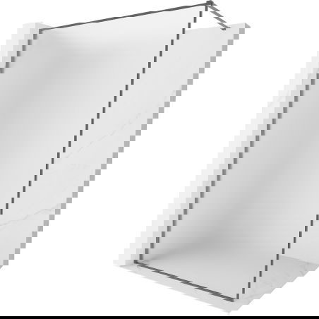 Mexen Kioto-XF paroi de douche Walk-in avec cadre 110 x 202 cm, givré 10 mm, gun metal - 800-110-104-95-30-X