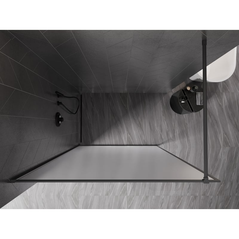 Mexen Kioto-XF paroi de douche Walk-in avec cadre 160 x 202 cm, verre dépoli 10 mm, gun metal - 800-160-104-95-30-X