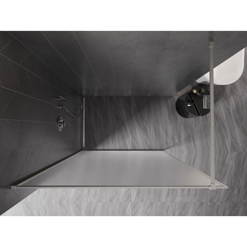 Mexen Kioto-XF paroi de douche Walk-in avec cadre 120 x 202 cm, givre 10 mm, nickel brossé - 800-120-104-97-30-X