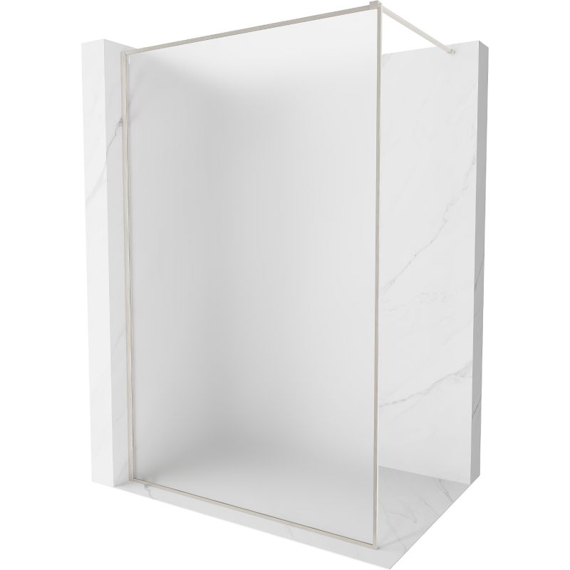 Mexen Kioto-XF paroi de douche Walk-in avec cadre 130 x 202 cm, verre givré 10 mm, nickel brossé - 800-130-104-97-30-X