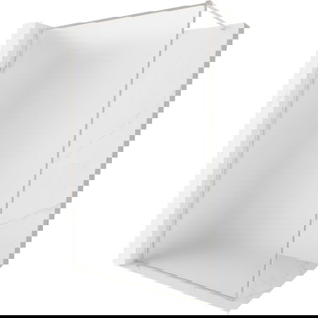 Mexen Kioto-XF paroi de douche Walk-in avec cadre 130 x 202 cm, verre givré 10 mm, nickel brossé - 800-130-104-97-30-X