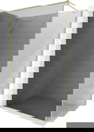 Mexen Kioto-XF paroi de douche Walk-in avec cadre 90 x 202 cm, graphite 10 mm, or brossé - 800-090-104-55-40-X