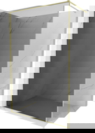 Mexen Kioto-XF paroi de douche Walk-in avec cadre 110 x 202 cm, graphite 10 mm, or brossé - 800-110-104-55-40-X