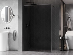 Mexen Kioto-XF Paroi de douche Walk-in avec cadre 120 x 202 cm, graphite 10 mm, gris gun brossé - 800-120-104-66-40-X