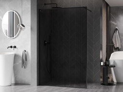 Mexen Kioto-XF paroi de douche Walk-in avec cadre 60 x 202 cm, graphite 10 mm, noir - 800-060-104-70-40-X