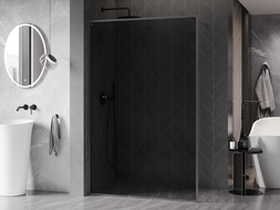 Mexen Kioto-XF paroi de douche Walk-in avec cadre 150 x 202 cm, graphite 10 mm, métal canon - 800-150-104-95-40-X