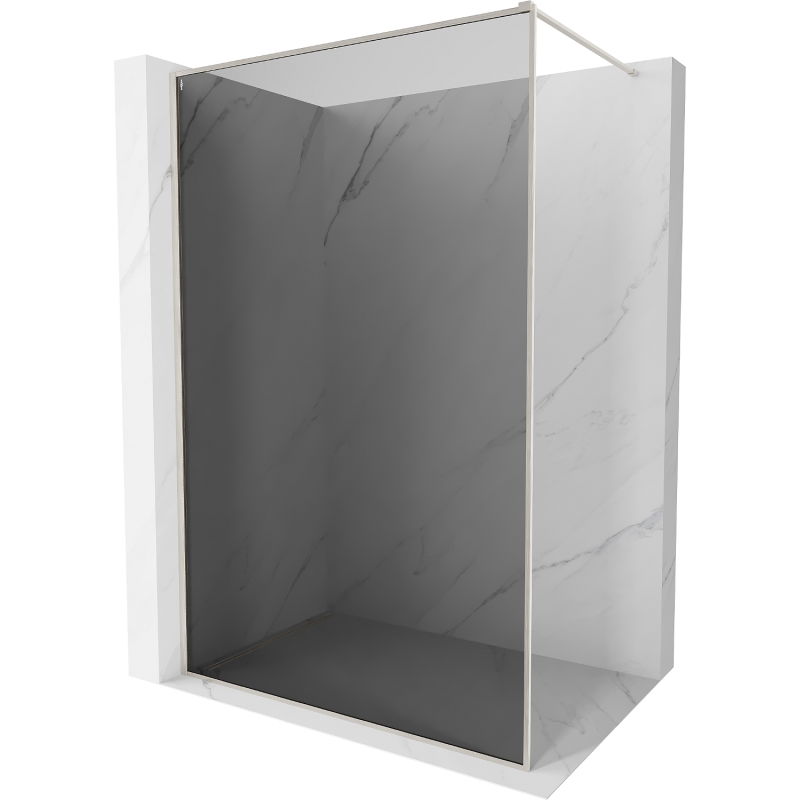 Paroi de douche Mexen Kioto-XF Walk-in avec cadre 70 x 202 cm, graphite 10 mm, nickel brossé - 800-070-104-97-40-X