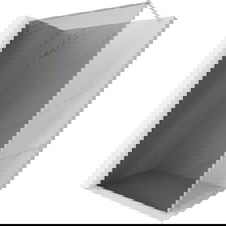Paroi de douche Mexen Kioto-XF Walk-in avec cadre 140 x 202 cm, graphite 10 mm, nickel brossé - 800-140-104-97-40-X