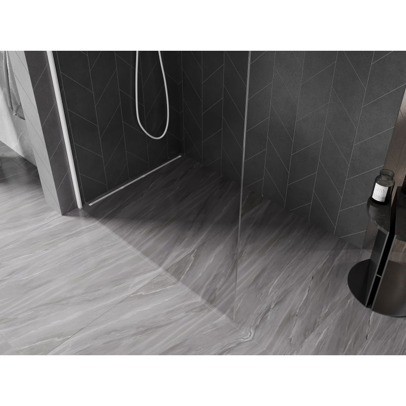 Mexen Kioto-X L paroi de douche Walk-in 50 x 200 cm, transparent 10 mm, blanc - 800-050-107-20-00-X