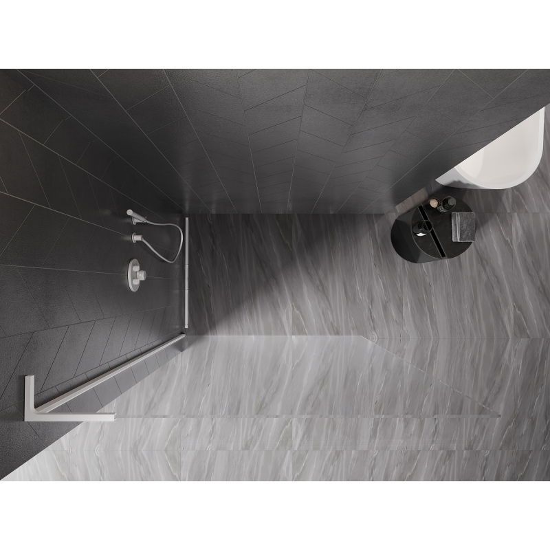 Mexen Kioto-X L paroi de douche Walk-in 50 x 200 cm, transparent 10 mm, blanc - 800-050-107-20-00-X