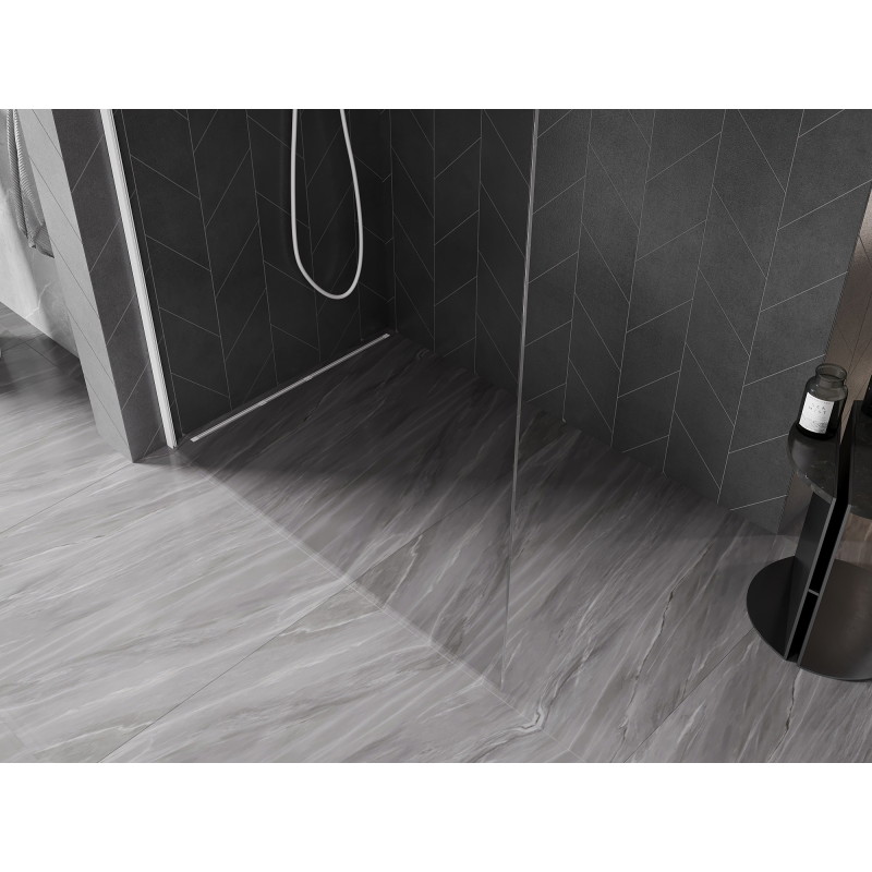 Mexen Kioto-X L paroi de douche Walk-in 120 x 200 cm, transparent 10 mm, blanc - 800-120-107-20-00-X