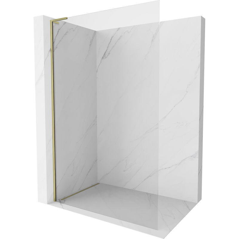 Mexen Kioto-X L paroi de douche Walk-in 90 x 200 cm, transparent 10 mm, or - 800-090-107-50-00-X