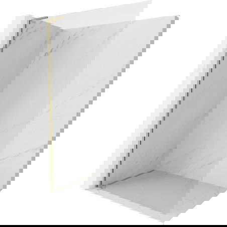 Mexen Kioto-X L paroi de douche Walk-in 90 x 200 cm, transparent 10 mm, or - 800-090-107-50-00-X