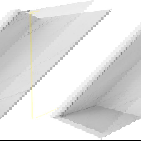 Mexen Kioto-X L panneau de douche Walk-in 60 x 200 cm, transparent 10 mm, or brossé - 800-060-107-55-00-X