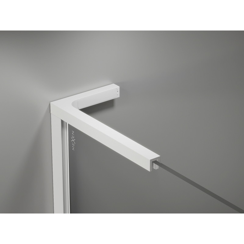 Mexen Kioto-X L paroi de douche Walk-in 70 x 200 cm, transparent 10 mm, blanc - 800-070-107-20-00-X