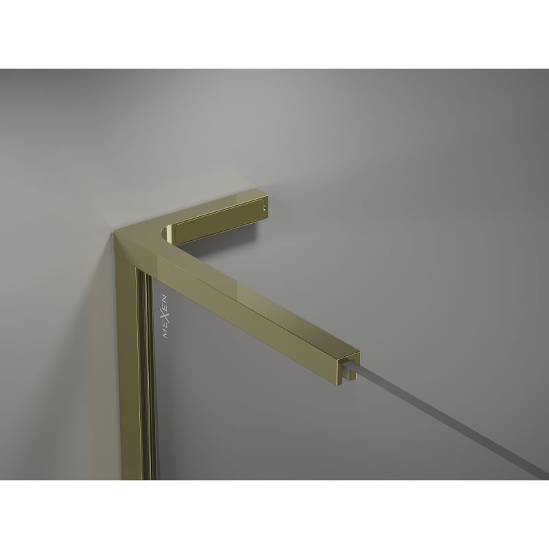 Mexen Kioto-X L paroi de douche Walk-in 70 x 200 cm, transparent 10 mm, or - 800-070-107-50-00-X