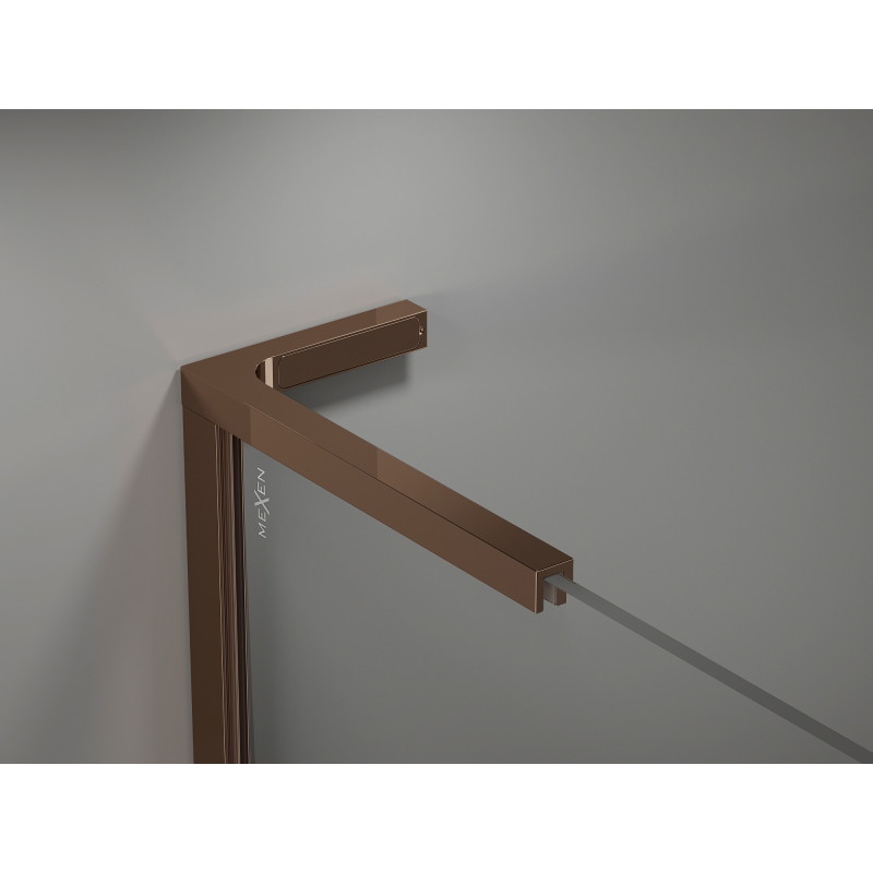 Mexen Kioto-X L paroi de douche Walk-in 60 x 200 cm, transparent 10 mm, or rose - 800-060-107-60-00-X