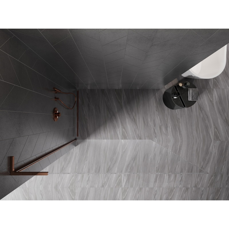 Mexen Kioto-X L paroi de douche Walk-in 110 x 200 cm, transparent 10 mm, or rose - 800-110-107-60-00-X