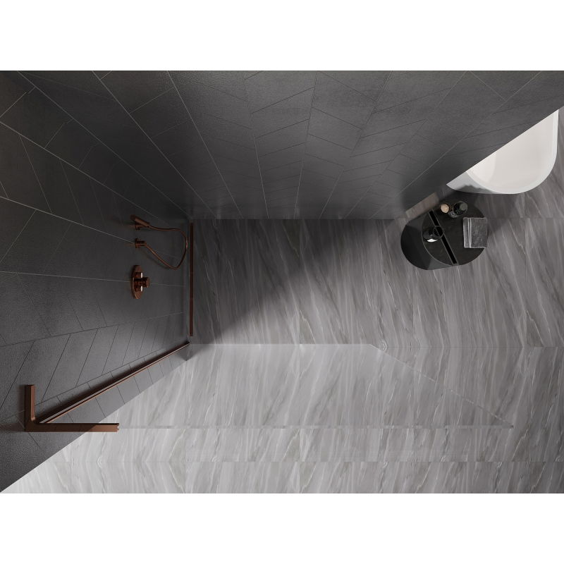 Mexen Kioto-X L Paroi de douche Walk-in 120 x 200 cm, transparent 10 mm, or rose - 800-120-107-60-00-X