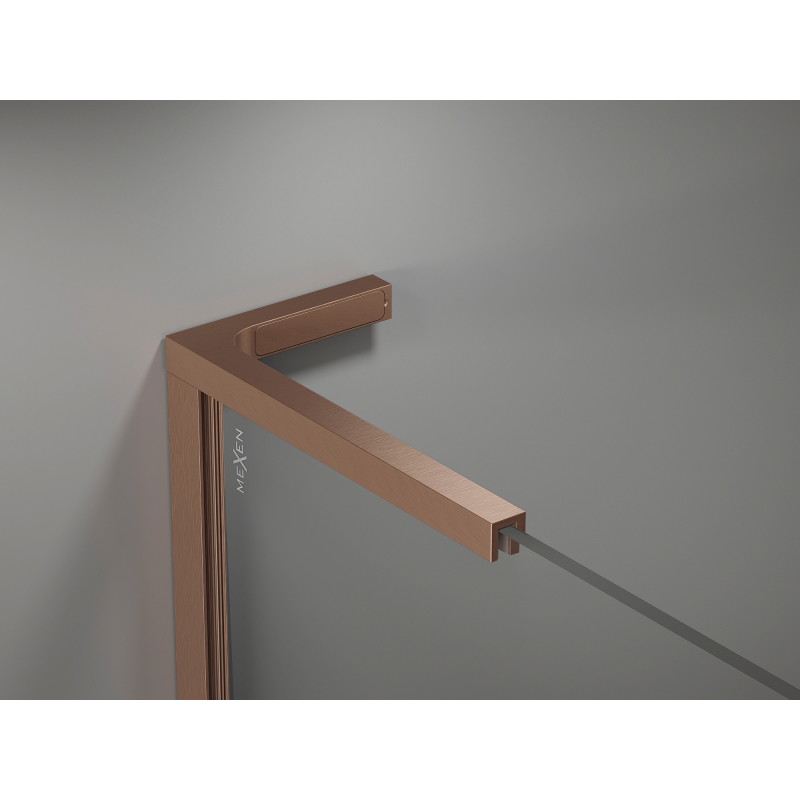 Mexen Kioto-X L paroi de douche Walk-in 50 x 200 cm, transparent 10 mm, cuivre brossé - 800-050-107-65-00-X