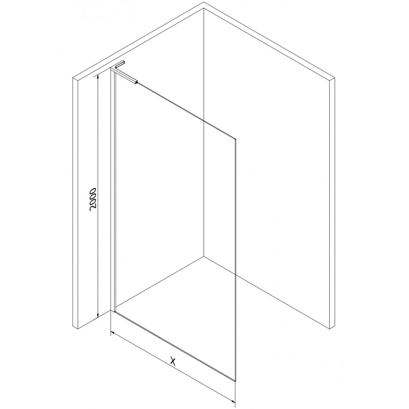 Mexen Kioto-X L Paroi de douche Walk-in 70 x 200 cm, transparent 10 mm, cuivre brossé - 800-070-107-65-00-X