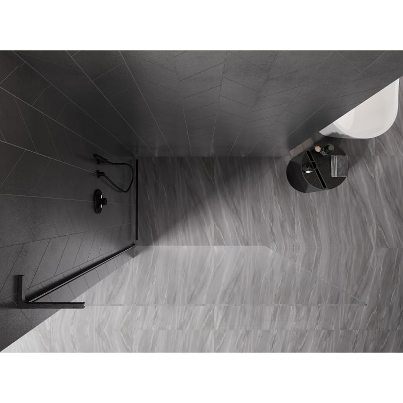 Mexen Kioto-X L paroi de douche Walk-in 90 x 200 cm, transparent 10 mm, gris canon brossé - 800-090-107-66-00-X