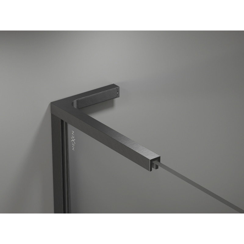 Mexen Kioto-X L paroi de douche Walk-in 90 x 200 cm, transparent 10 mm, gris canon brossé - 800-090-107-66-00-X