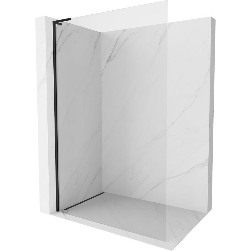 Mexen Kioto-X L paroi de douche Walk-in 100 x 200 cm, transparent 10 mm, noir - 800-100-107-70-00-X