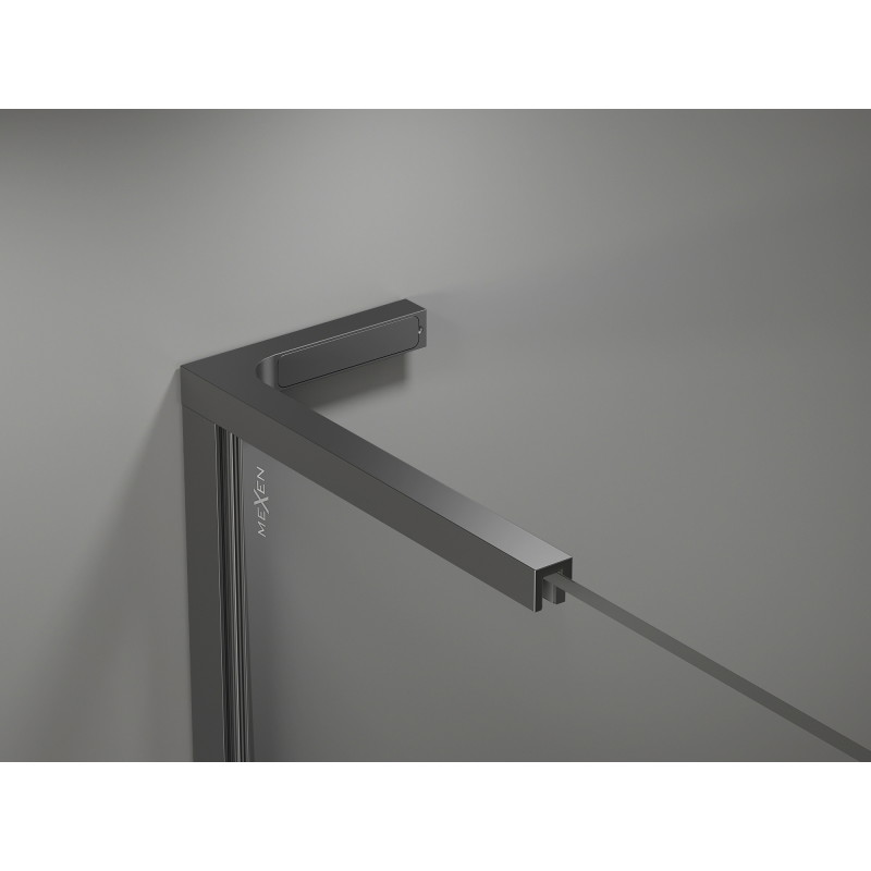 Mexen Kioto-X L paroi de douche Walk-in 80 x 200 cm, transparent 10 mm, gun metal - 800-080-107-95-00-X