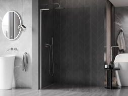 Mexen Kioto-X L paroi de douche Walk-in 70 x 200 cm, transparent 10 mm, nickel brossé - 800-070-107-97-00-X