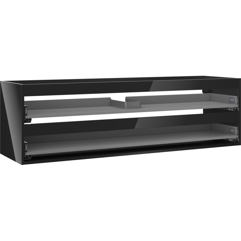 Mexen Box-A corps du meuble-lavabo 160 cm, 2 tiroirs, noir brillant - 91AX0-1600-470-2-70