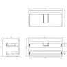 Mexen Box-A boîtier de meuble sous-lavabo 90 cm, 2 tiroirs, noir mat - 91AX0-0900-470-2-71