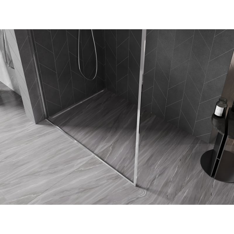 Mexen Kioto-XF L paroi de douche Walk-in avec cadre 100 x 202 cm, transparent 10 mm, chrome - 800-100-174-01-00-XF